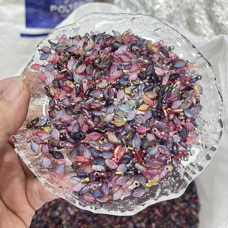 Acrylic Mini Grape Leaf Beaded String for DIY Jewelry Making: Bracelets & Necklaces