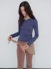Mueum Flare Banding Pants & Modular Shawl Set (Brown)
