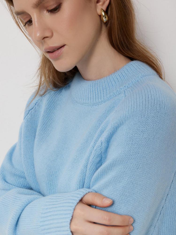 Round Neck Pullover for Women Autumn Winter Relaxed Fit Knitted Wool Jumper Simple Knitwear for Ladies Luxurious Relaxed-fit Slimming Versatile Top