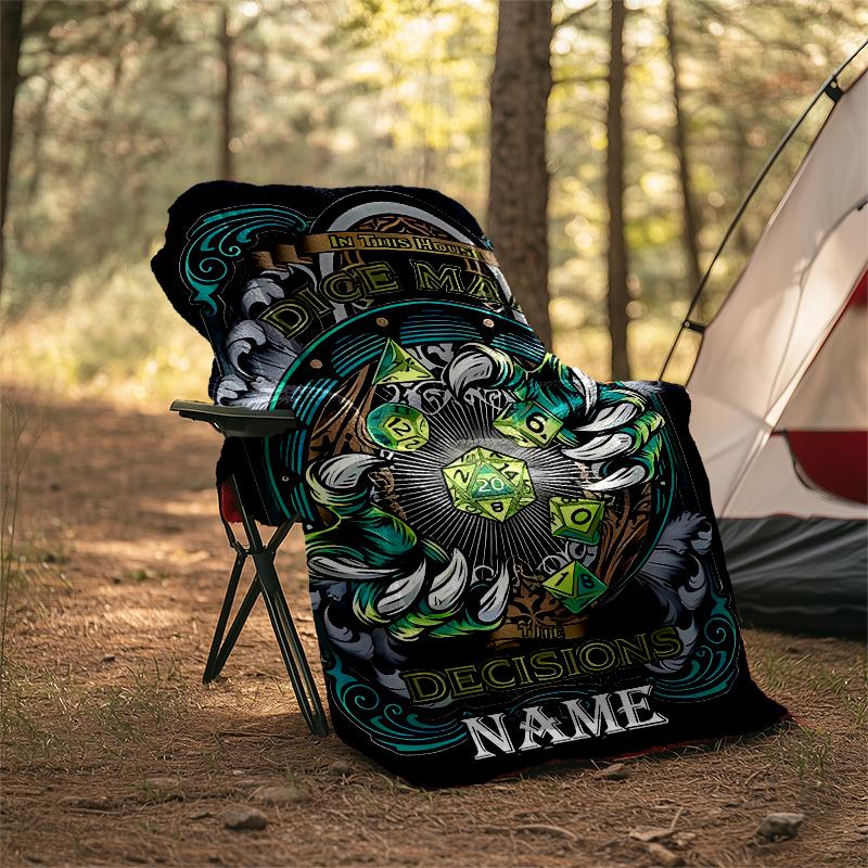Personalized Custom Name Blanket - Dungeons & Dragons Print Design,Blanket for Sofa,Bed,Travel,Camping - Soft and Warm, Great Gift