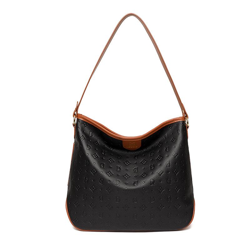 Leather Women'S Autumn Cowhide Fashionable And Simple Women'S Bags Shoulder Crossbody Large Capacity Bucket Bag