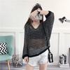 Women's Loose Batwing Sleeve V-Neck Knit Top - Korean Style for Spring/Summer