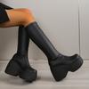 Gothic Style Sexy Elegant Chunky Platform Women Ankle Boots Brand New Walking Comfy Woman Shoes Platform Shoes Big Size D345