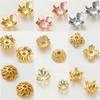 10-100pcs 14K/18K Gold Plated Brass Flower Tree Leaf Round Beads Caps Jewelry Beads Making Supplies Diy Findings Accessories