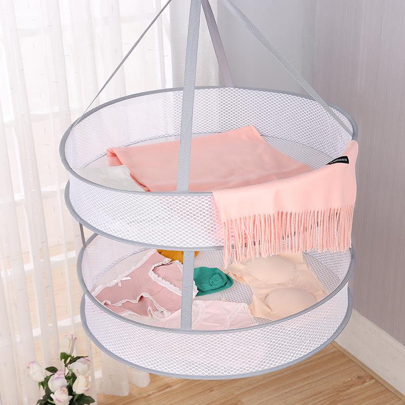 Large Folding Household Drying Basket and Rack, Single/Double Layer