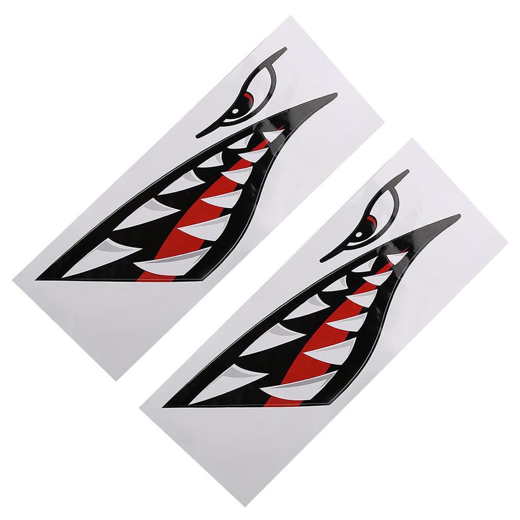 2 st Vattentäta DIY Roliga Hajtänder Mun Klistermärke Dekal Bil Kajak Båt Lastbil Dekoration