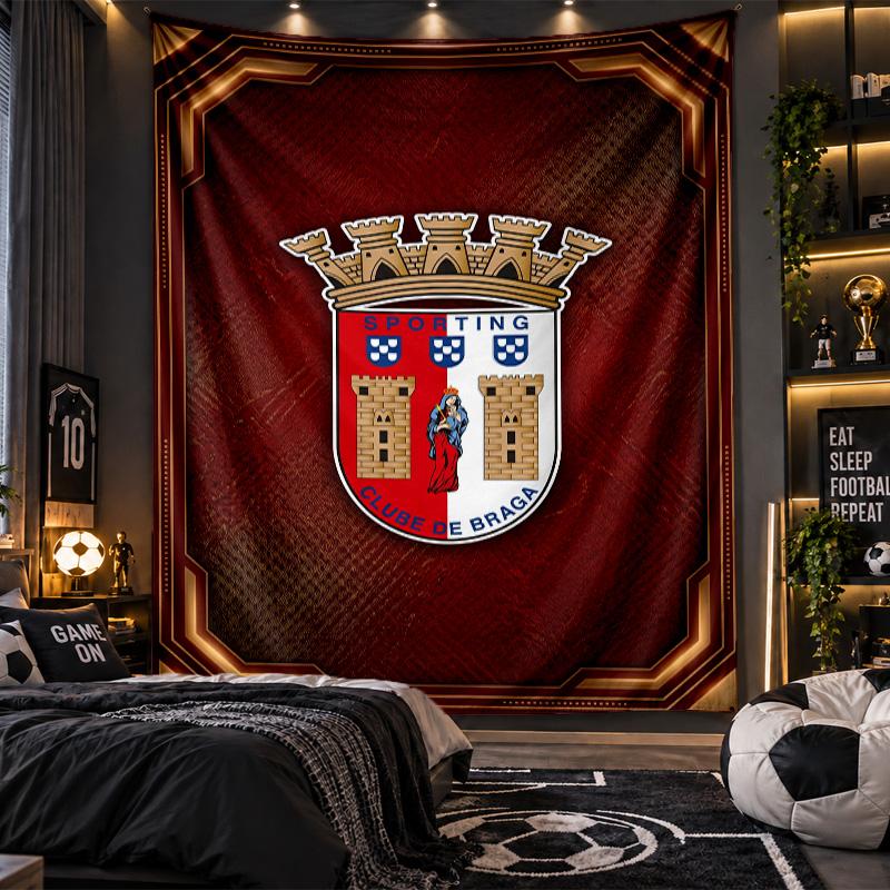 Wall Hanging Tapestry Braga FC Print Cloth for Living Room Bedroom Home Decor