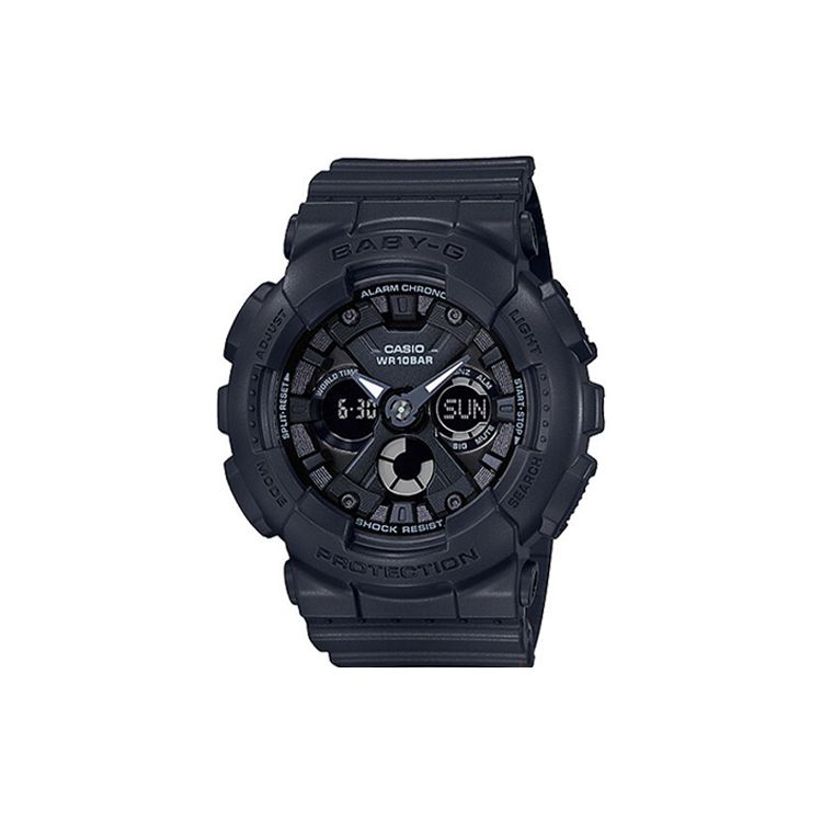 Casio Baby-G Waterproof 100m Quartz Watch Resin Strap Women watches Black BA-130-1AJF Black Dial