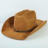 Popular European and American Style Suede Western Cowboy Hat Men's and Women's Simple and Fashionable Big-brimmed Jazz Hat