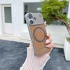 Luxury Wood Grain Magnetic Leather Phone Case For IPhone16 15 14 13 12 Pro Max Wireless Charging Anti Drop Protect Cover Fundas