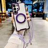 Magnetic Case For Samsung Galaxy A56 A36 A16 A55 A35 A15 S24 Plus S25 Ultra for Magsafe Rotation Crossbody Lanyard Strap Cover