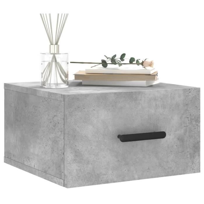VidaXL Wall-mounted Bedside Table Concrete Grey 35x35x20 Cm 829844