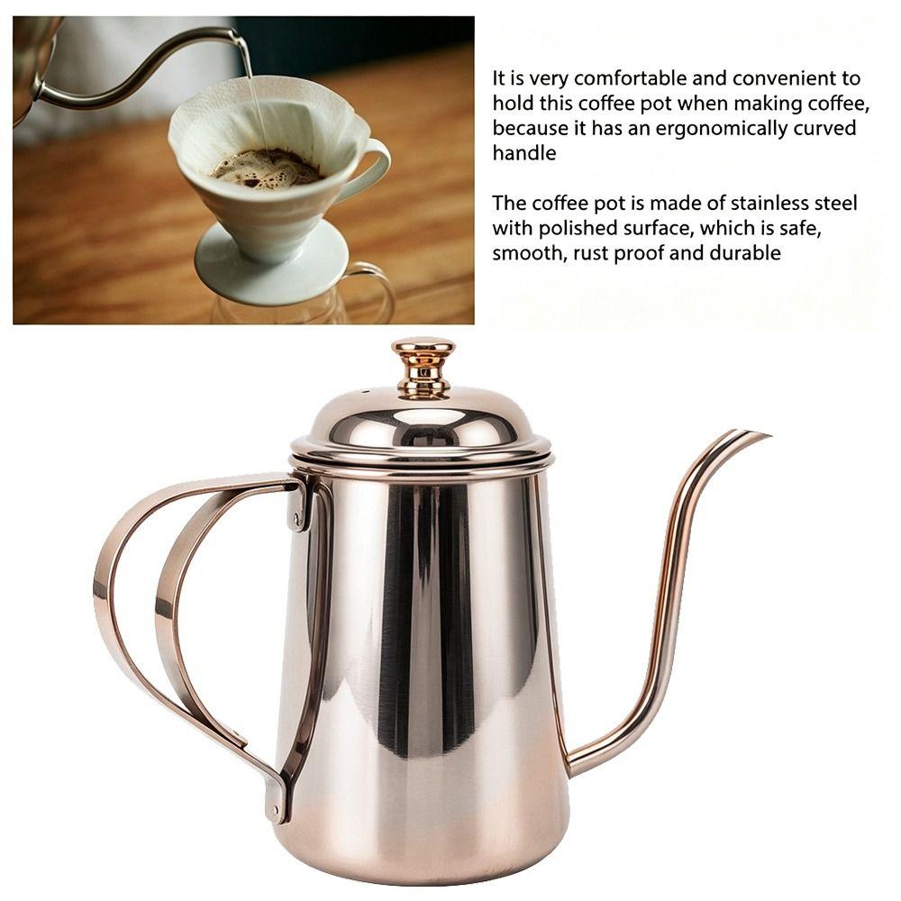 650ml Capacity Pour Over Coffee Kettle 304 Stainless Steel Gooseneck Coffee Pot  Home Brewing