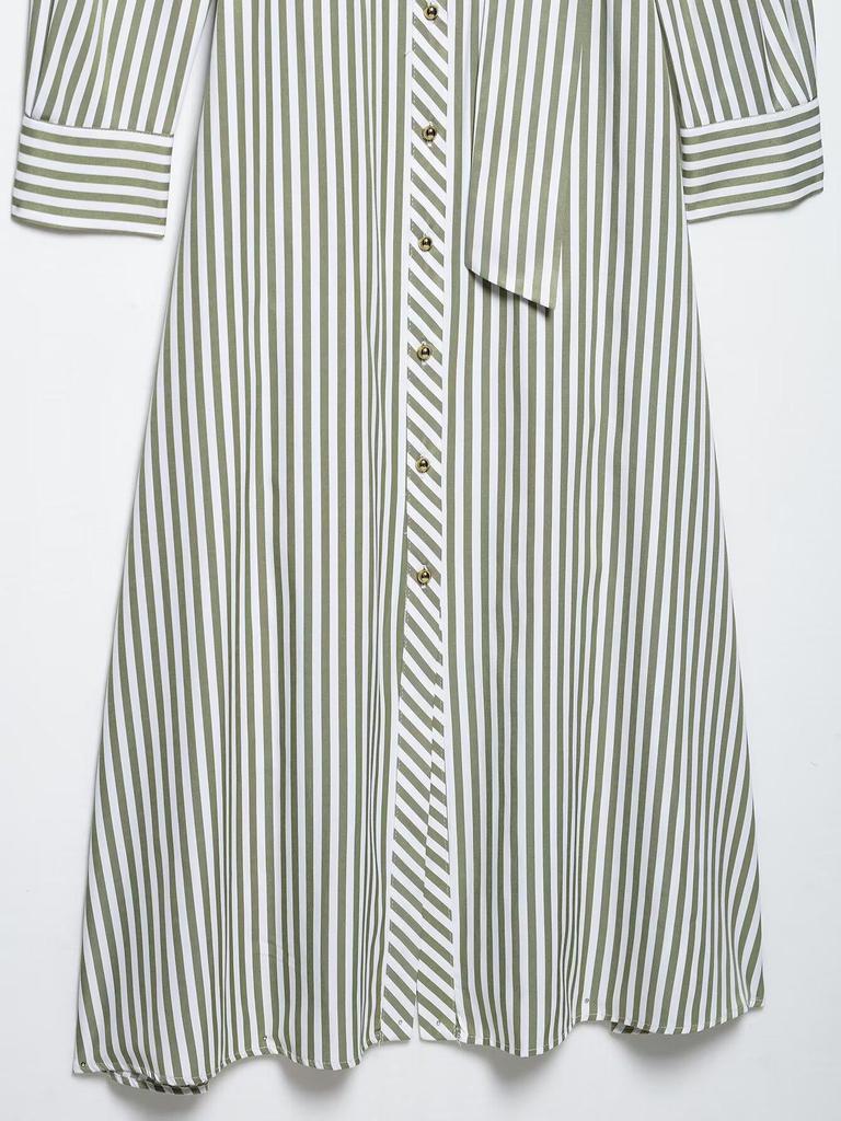 TAOP&ZA Summer Women's Striped Belted Midi Dress