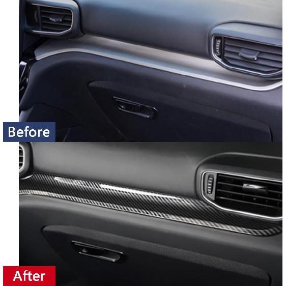 Car Accessories Fit for Ford Explorer 2020 2021 2022 2023 2024 Interior Middle Console Dashboard Strip Trim Cover (Carbon Fiber Style) ABS 3 PCS