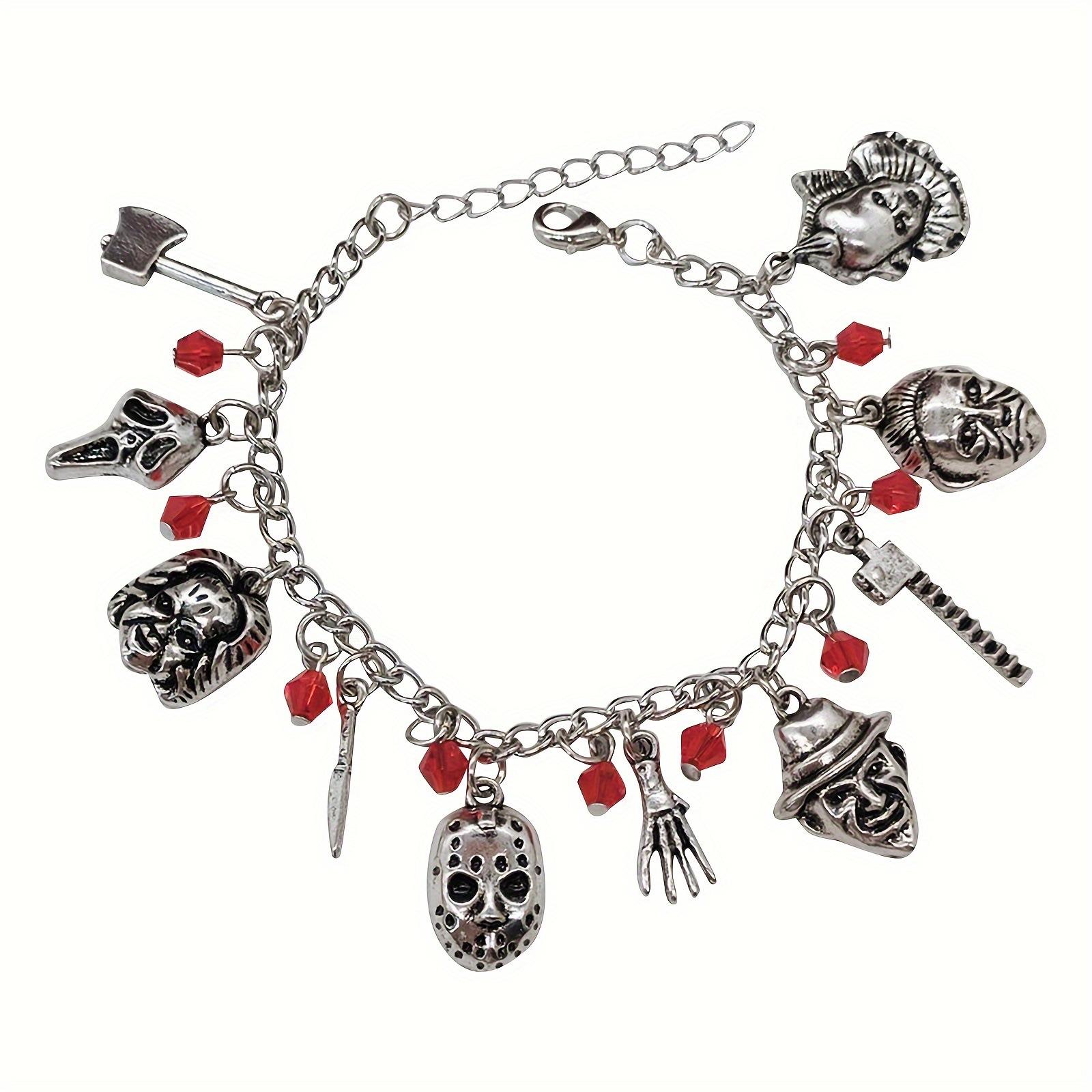 JYL TS Bracelet Halloween  Horror Charm Adds Mystery & Bold Energy T33 темный коралл