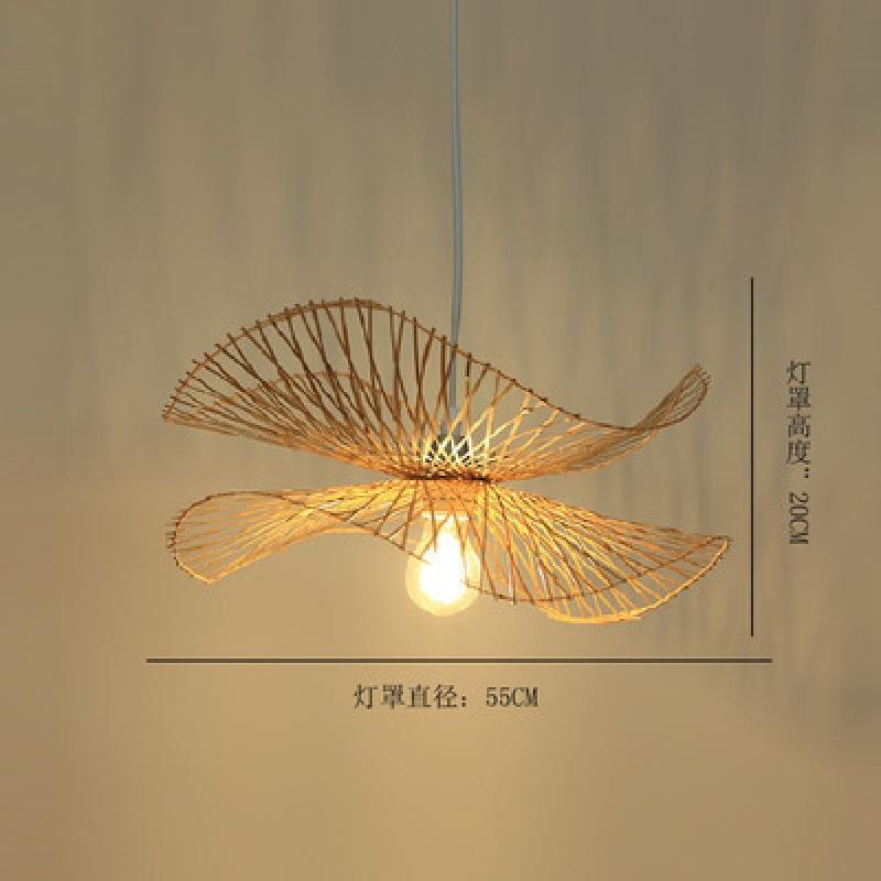 Japanese Wabi Sabi LED Ceiling Lights Bamboo Rattan Pendant Lamps for Living Dining Bedroom Home Decoration Chandelier