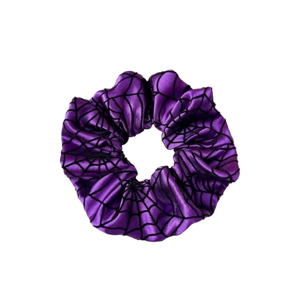 Gothic Spider Web Hair Bow Spring Clip Halloween Scrunchie Fashion Pumpkin Hair Clip Cosplay