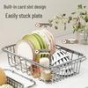 Retractable Stainless Steel Sink Basket and Dish Drying Rack for Kitchen Use