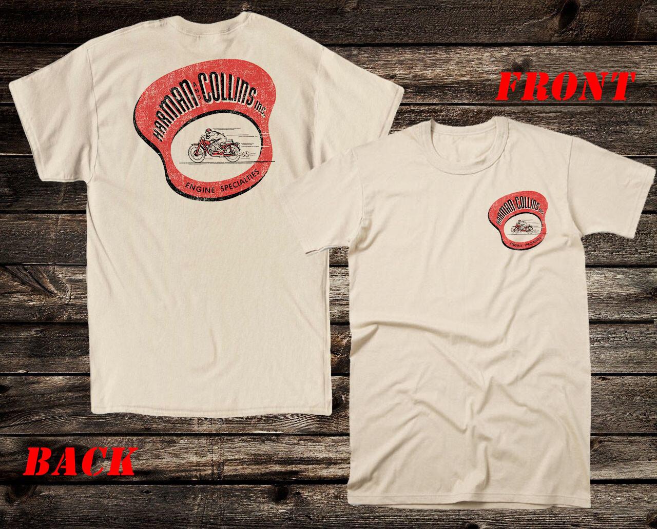 Hot Rod Tee T Shirt Drag Race Racing Front Back Harman and Collins Motorcycle S