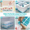Large Reusable Ice Cube Trays Easy-Release Flexible Ice Cube Molds With Lids Big Square Cubed Ice Trays For Cocktail Coffee