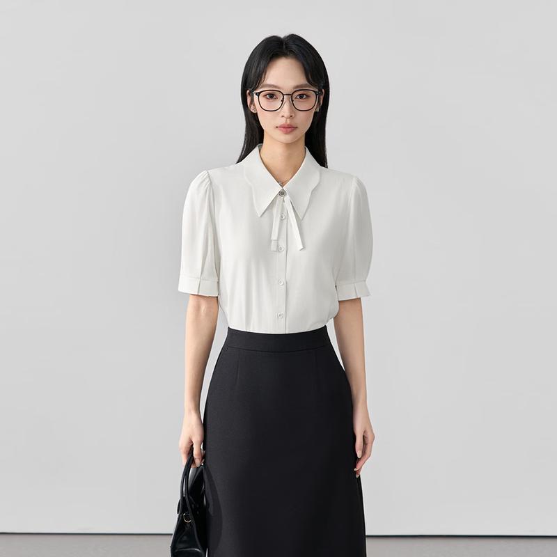 Women s Short Sleeve Professional Blouse L