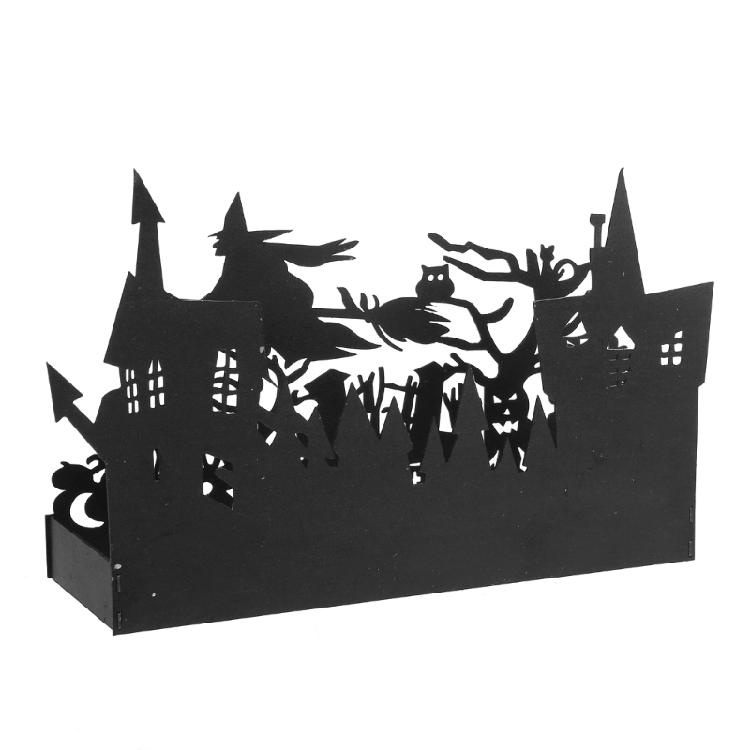 Novelty Witch Silhouette Candle Holder Halloween Candle Holder for Party Decor