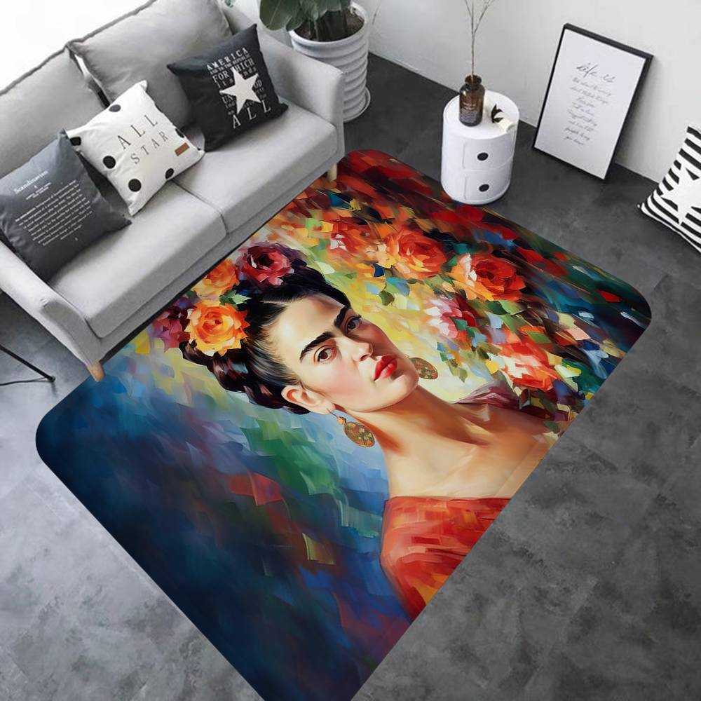 Tappetino Vintage Artista F-Frida K-Kahlo Stanza dei Bambini Decorazione Camera da Letto Balcone Tappetino Antiscivolo Tappetino Ingresso Tappeto