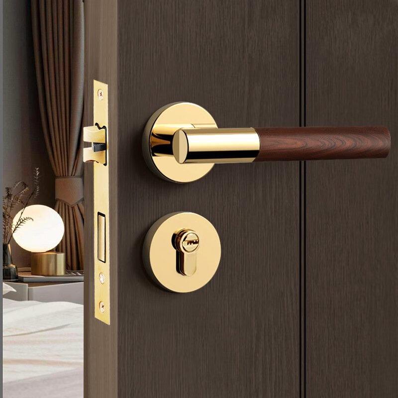 Shengbai Walnut Wood Grain Interior Door Lock Set