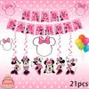 Disney Conjunto de Decoração de Banner da Série Minnie com 21 Peças Adequado para Reuniões Familiares, Festas de Amigos, Feriados e Aniversários para Decoração