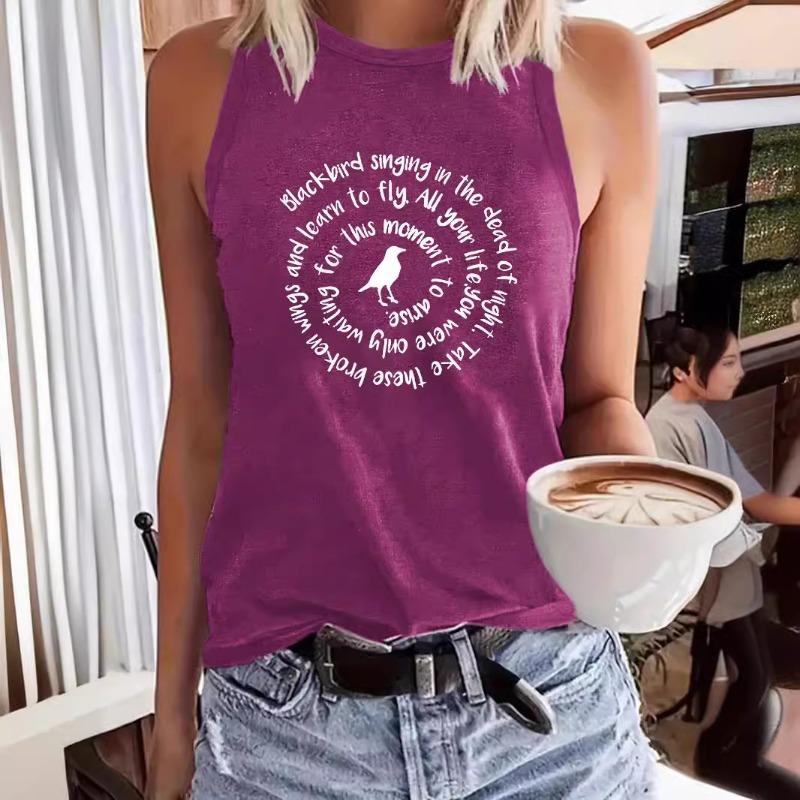 

Casual Sleeveless Top T-shirt Women s Round-neck Vest S темно-красного
