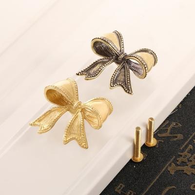 Retro Bow Shape Bow Tie Brass Handle Home Decor Retro Style Cabinet Door Handles Cabinet Pulls Wardrobe