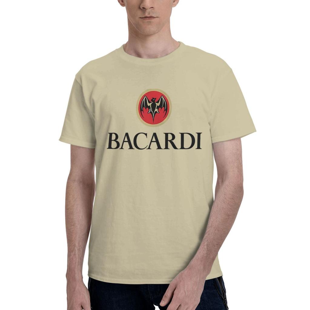 Bacardi Rum Logo 100% Baumwolle Lässig Atmungsaktiv Bequem Mann Fußballtrikots 2025 Herren T-Shirt