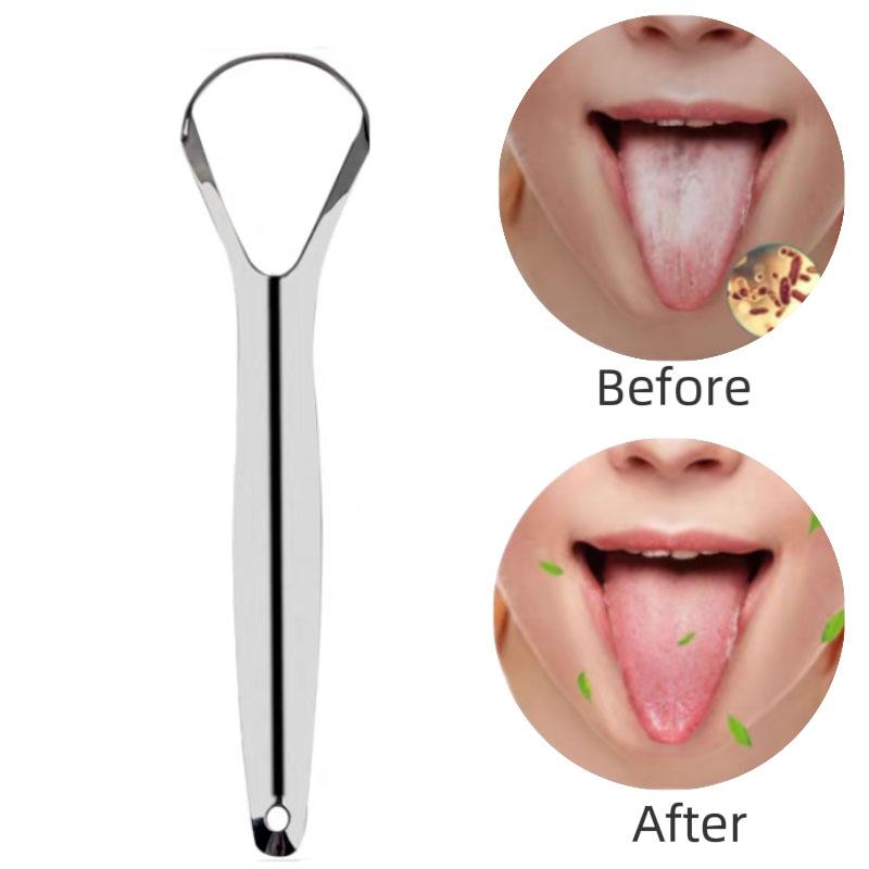 Clean Tongue Scraper Stainless Steel Tongue Remover Tongue Coating Halitosis Oral Care Scraping Brush Tongue Oral Cleaner Tools