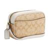 Coach Crossbody Bag Jamie 21 Classic Old Flower Gold Label Hardware Buckle Zipper Canvas and Leather Shoulder Small Size Women's Light Khaki Color