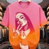 Sommer Mode Bunte Tätowierte Nonne Grafikdruck Damen T-Shirt Sommer Lässig Locker Kurze Ärmel Herren und Damen T-Shirts Oberteil
