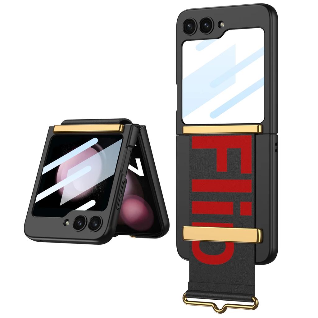 Matné puzdro držiaka na zápästie Predná obrazovka s fóliou pre Samsung Galaxy Z Flip 6 5 4 3 5G Flip 5 Flip 6 Flip 5 Skladací kryt náramku