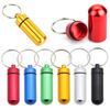 3 Stück Mini-Aufbewahrungsbox Aluminiumlegierung Tragbar Wasserdichte Flaschenhülle Schlüsselanhängerring 6 Farben erhältlich Reiseaufbewahrungswerkzeuge ZYF
