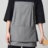 New Polyester Catering Apron Waterproof Unisex Painting Apron Stain-resistant Multiple Pockets Household Apron for Coffee Shop