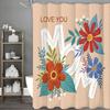Happy Mother's Day Floral Shower Curtain, Bathroom Decorative Shower Curtain, Waterproof Shower Curtain with Hooks