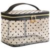 Runhui Heart Flocking Cosmetic Bag - Large Capacity Travel Makeup Organizer
