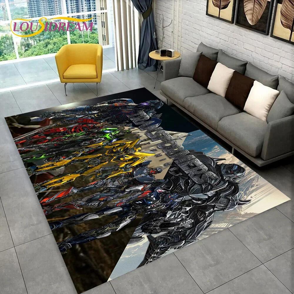 Cartoon T-Transformers Autobots 3D Carpet Rug for Bedroom Living Room Home Sofa Decoration,Children Game Large Decor Floor Mat