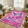 Butterfly Theme Crystal Velvet Rug Personalized Custom Name Text Soft Floor Mat Home Decor