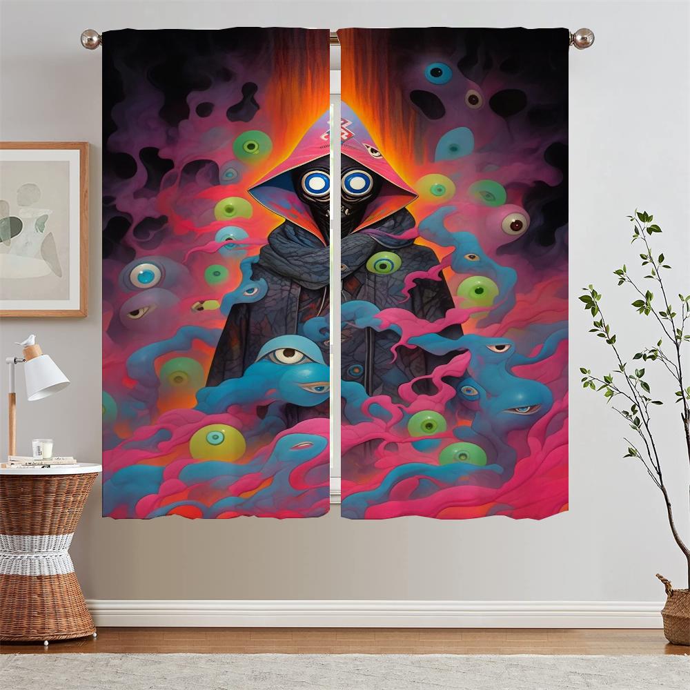 Nightmare Modern Living Room Curtains Livingroom Window Sheer Curtains for Camera Customs Free Shipping Products Blackout Curls