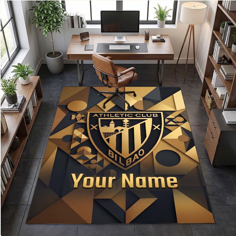 Crystal Velvet Rug Athletic Bilbao FC Print Custom Name Text Floor Mat Home Decor