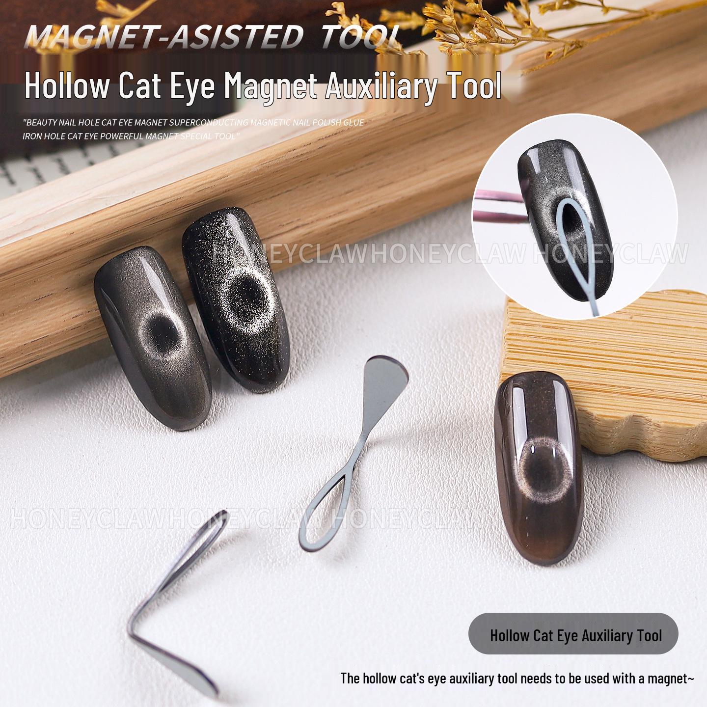 Hollow Cat Eye Magnet: Multi-functional Nail Art Tool with Strong Magnetic Gel for Black Hole Effect