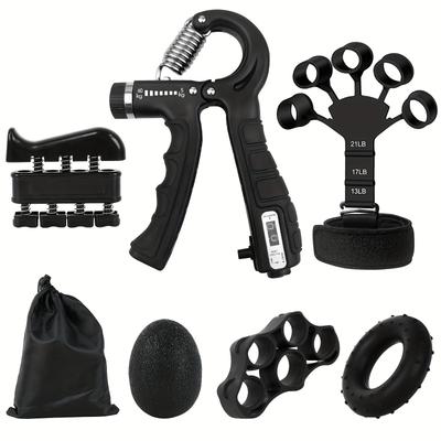 5-60Kg Adjustable Grip Strength Trainer with Finger Exerciser Hand Grip Strengthener for Muscle Building and Injury Recover