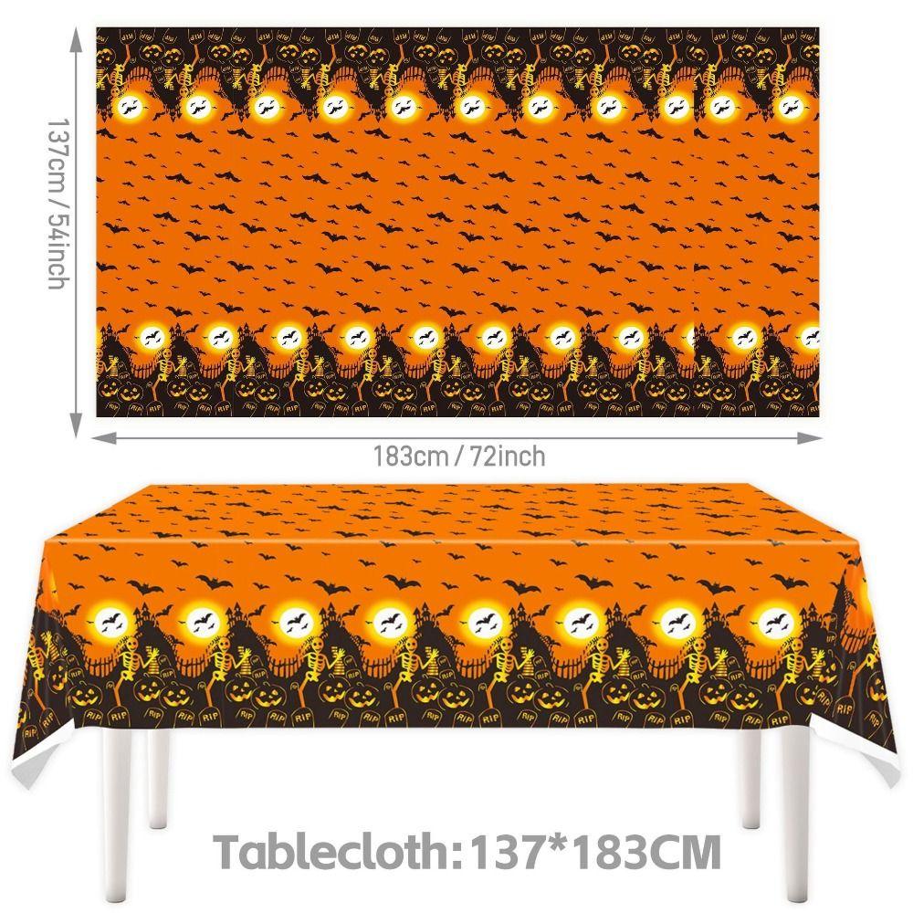 Plastic Material Disposable Tablecloth Rectangular Shape Rectangular Tablecloth  Horror Night
