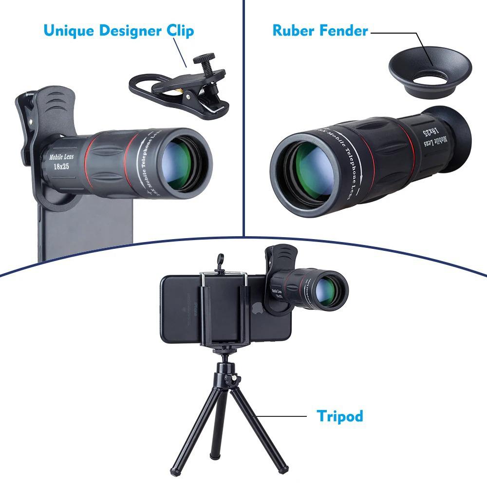 18X25 HD Telephoto Lens for Concert Photography - High Magnification Monocular for Smartphones