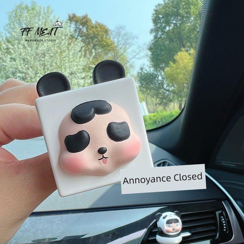

Car Aromatherapy Cute Panda Baby Cartoon Air Outlet Central Control Solid Fragrant Stone Decoration Car Interior Supplies Complete Collection Square Face Panda Baby (Essential Oil 5ml)